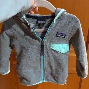Patagonia Kids Gray and Mint Hoodie